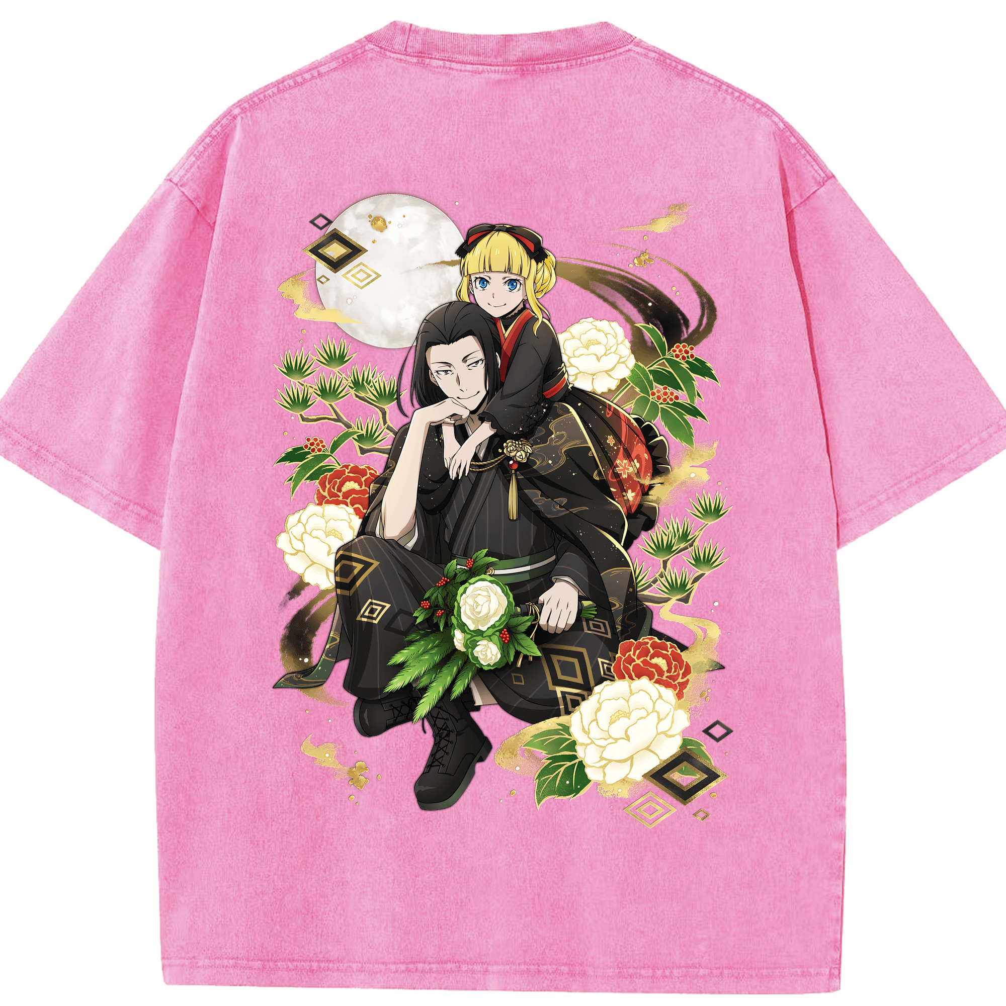 （画像用） 文豪ストレイドッグス Bungo Stray Dogs 綿100% ヴィンテージ風 半袖Tシャツ（背面プリント）